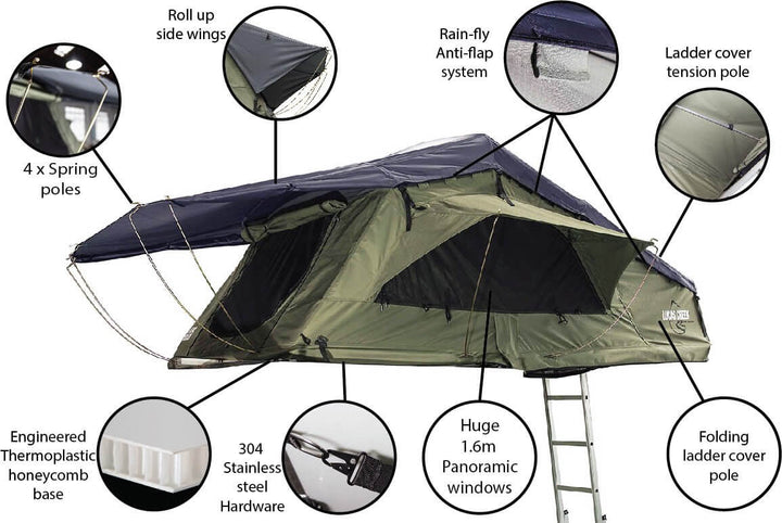 Lucas Creek Roof Top Tent - Natural Green
