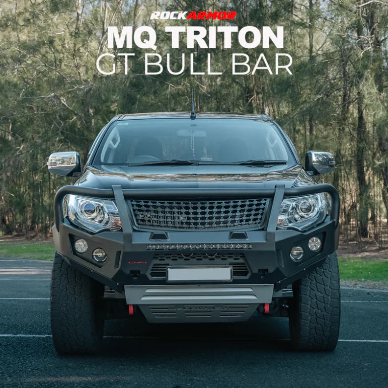 Rockarmor Gt Steel Hoop Bullbar (option for Winch and Spotties combo) to suit Mitsubishi Mq Triton (Full Bar Replacement)