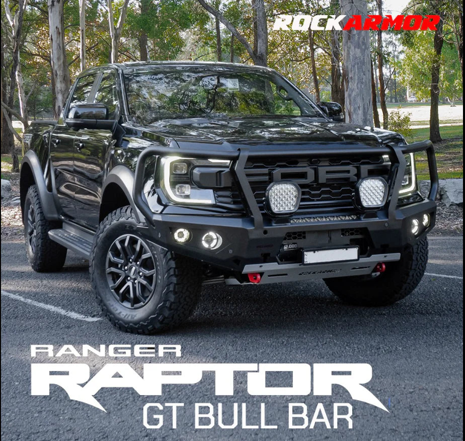 Rockarmor Steel Gt Hoop Bull Bar (option for Winch and Spotties combo) to suit Ford Ranger Raptor Next Gen 2023-2024 (Full Bar Replacement)