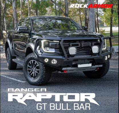 Rockarmor Steel Gt Hoop Bull Bar (option for Winch and Spotties combo) to suit Ford Ranger Raptor Next Gen 2023-2024 (Full Bar Replacement)