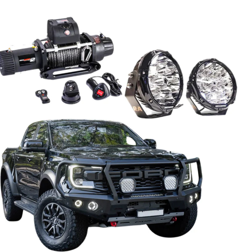 Rockarmor Steel Gt Hoop Bull Bar (option for Winch and Spotties combo) to suit Ford Ranger Raptor Next Gen 2023-2024 (Full Bar Replacement)