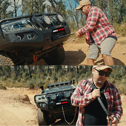 Rockarmor 12,000Lbs 4X4 Bullbar Winch With Synthetic Rope & Wireless Remote